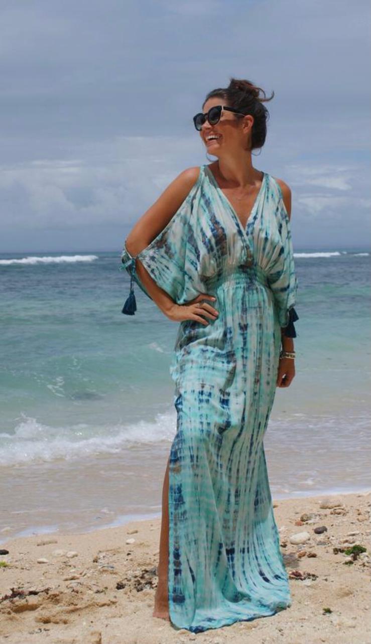 TURQUOISE WATERS - Tie Dye Goddess Maxi Dress The Truly Cool Beachwear Company TURQUOISE WATERS - Tie Dye Goddess Maxi Dress The Truly Cool Beachwear Company