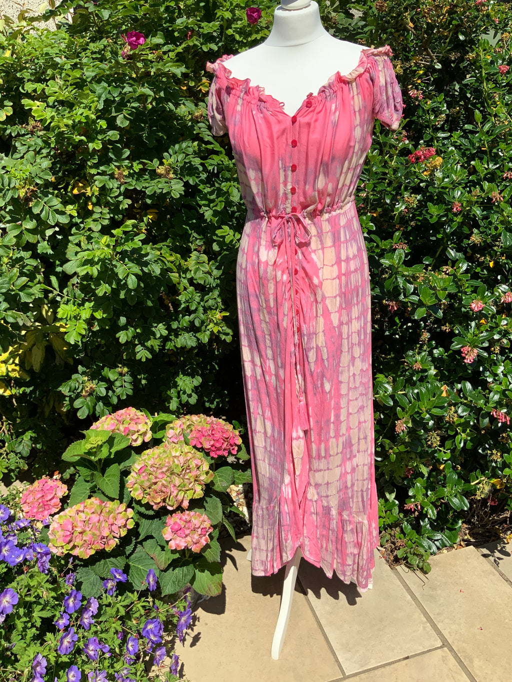 Nell - Tie Dye Maxi Dress - Candyfloss Pink