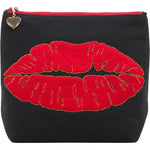 Luscious lips cosmetic bag - Black - Emma Lomax