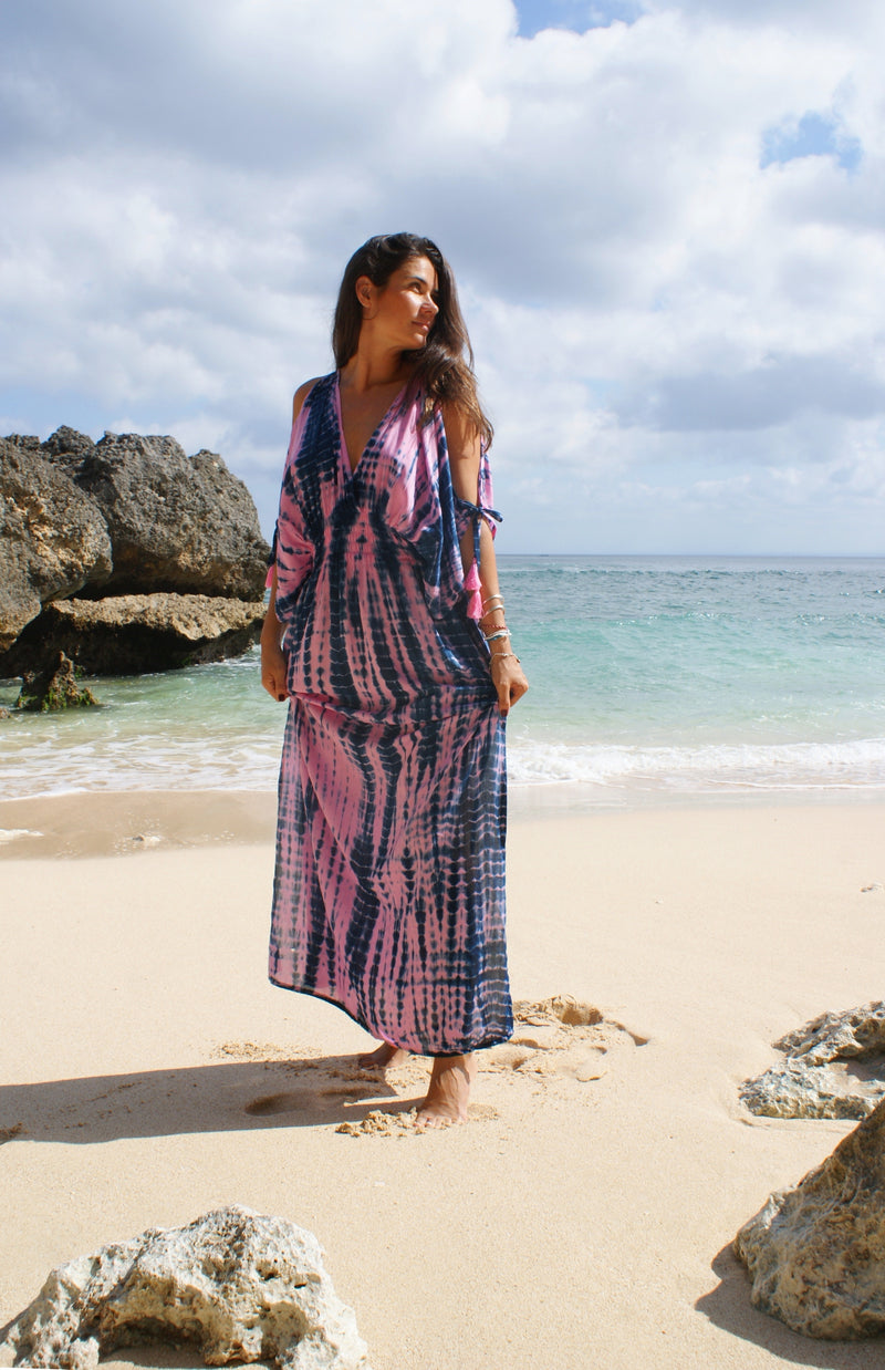 Vibrant Sunset - Tie Dye Goddess Maxi Dress