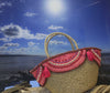 Shell and tassel trimmed IBIZA beach basket - FLAMINGO PINK