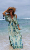 TURQUOISE WATERS - Tie Dye Goddess Maxi Dress