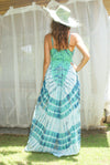 BIBA beaded Maxi Dress - Ocean Green Tie-Dye