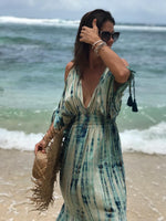 TURQUOISE WATERS - Tie Dye Goddess Maxi Dress