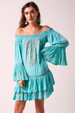 Angelica Sequin Dress - Turquoise