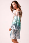 ARABELLA - Tie-Dye Dress - Coffee & Aqua Ombré