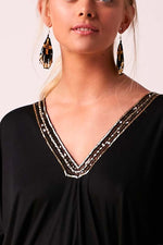 Athena Short V-neck and Cold Shoulder Embellished Dress