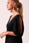Athena Short V-neck and Cold Shoulder Embellished Dress