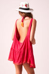Babydoll Backless Dress - Hot Pink