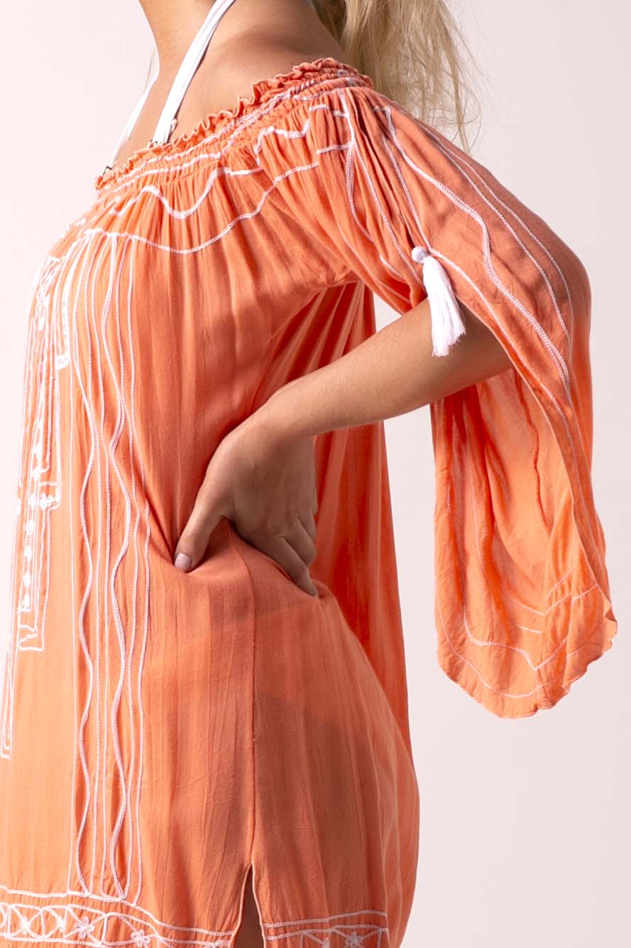 Bardot Dress Coral