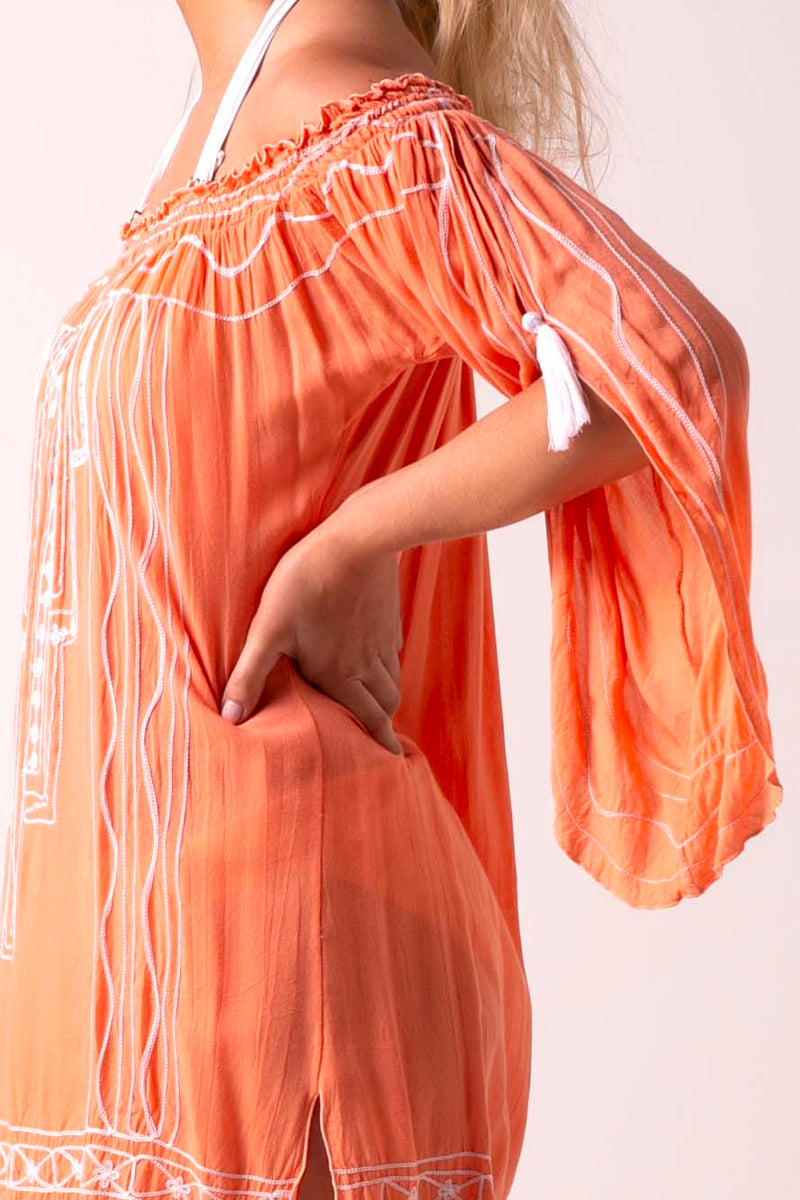 Bardot Dress Coral