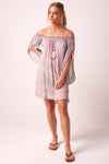 Bardot Dress Grey and Pink
