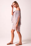 Bardot Dress Grey and Pink