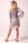 Bardot Dress Grey and Pink