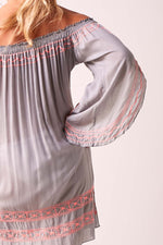 Bardot Dress Grey and Pink