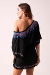 Bella Beach Embroidered Dress Black