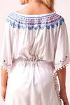 Bella Beach Embroidered Dress  - White