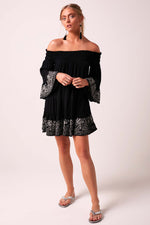 BRIGITTE - Baby Doll Dress - Midnight Black & Silver