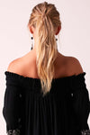 BRIGITTE - Baby Doll Dress - Midnight Black & Silver
