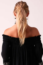 BRIGITTE - Baby Doll Dress - Midnight Black & Silver