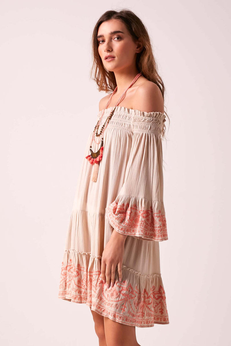 BRIGITTE - Baby Doll Dress - Nude
