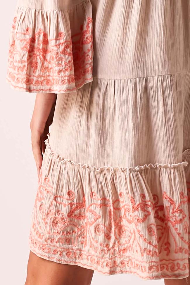 BRIGITTE - Baby Doll Dress - Nude