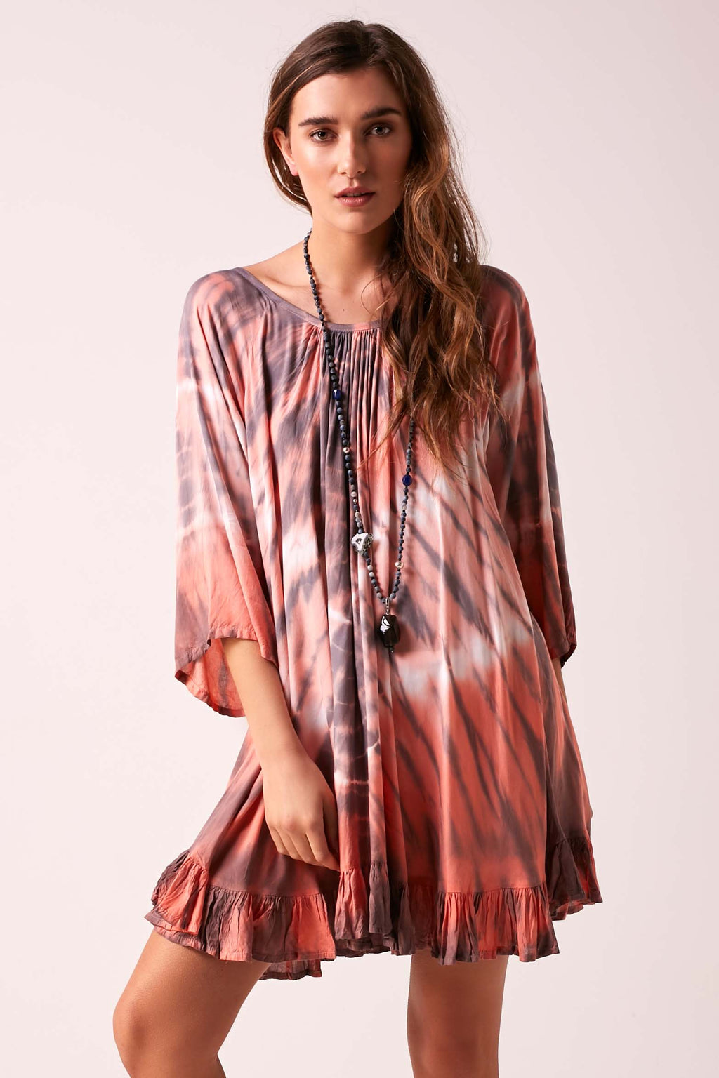 MIMI - Tassel Back Dress - Warm Coral
