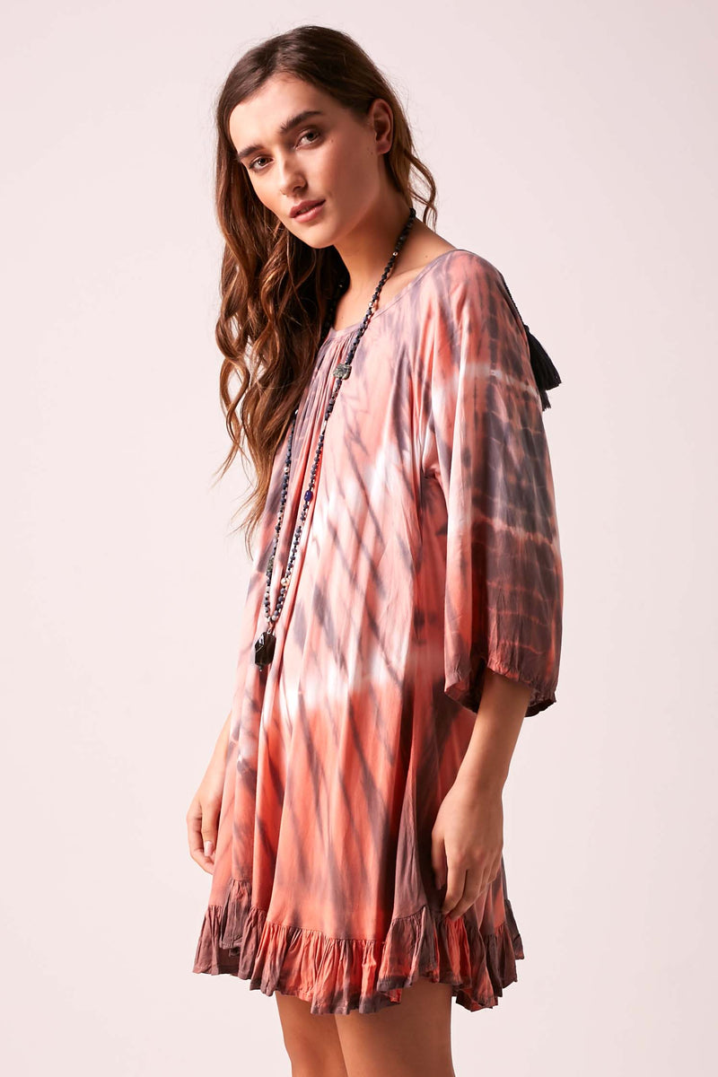 MIMI - Tassel Back Dress - Warm Coral