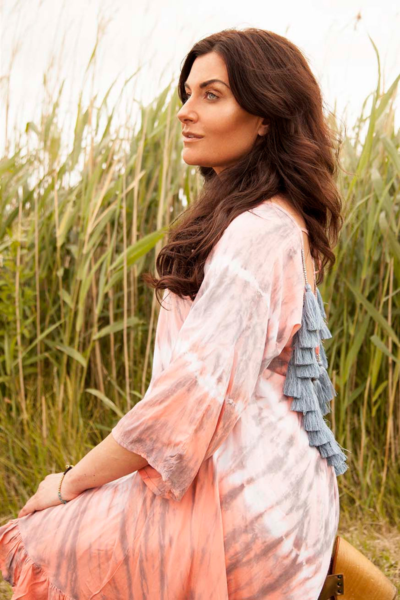MIMI - Tassel Back Dress - Warm Coral