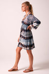 Martha Tie Dye Open Back Indigo Blue Dress