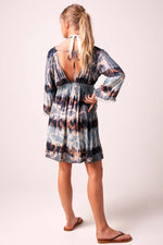 Martha Tie Dye Open Back Indigo Blue Dress