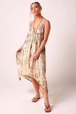Mila Dipped Hem High Low Tie Dye Maxi Dress - Nude
