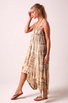 Mila Dipped Hem High Low Tie Dye Maxi Dress - Nude