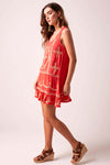 Star Sequin Frill Shift Dress Pimento