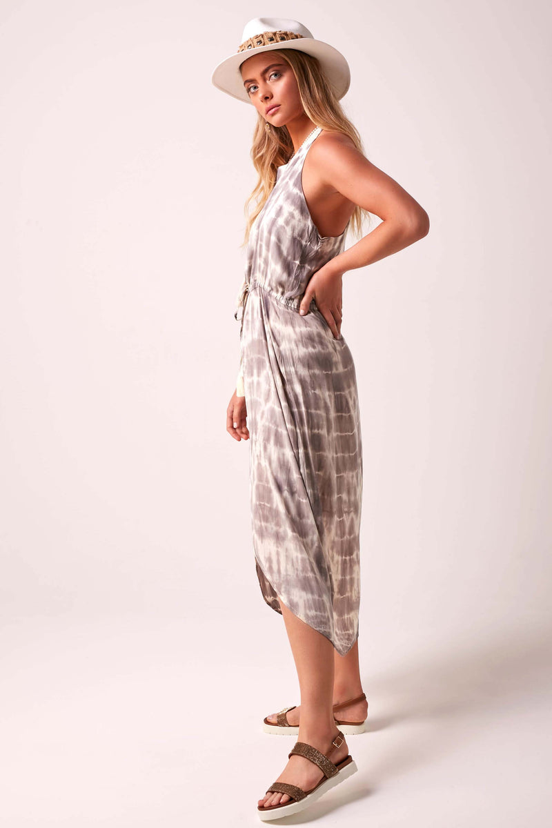 IMOGEN - Tie-Dye Midi Dress - Natural