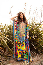 THE GAUDI - 100% Silk Luxury Kaftan - Rainbow