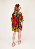 PHOENIX  - 100% Silk - Luxury Kaftan - Fire