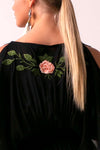 APHRODITE Embroidered Floral Maxi Dress - Black