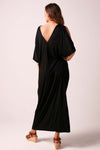 Athena Embellished V-Neck Cold Shoulder Maxi Dress Black