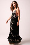 FLORA - Sequin Maxi Dress - Midnight Black