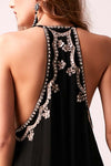 FLORA - Sequin Maxi Dress - Midnight Black