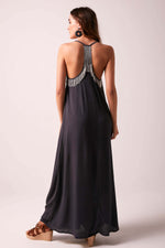 INDIA - Beaded Maxi Dress - Charcoal