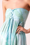 SUNDOWN - Strapless Maxi Dress - Tie Dye Aqua