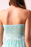 SUNDOWN - Strapless Maxi Dress - Tie Dye Aqua
