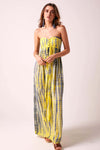 SUNDOWN - Maxi Dress - Tie Dye Bumblebee Yellow & Grey