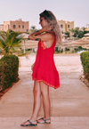 Babydoll Backless Dress - Hot Pink