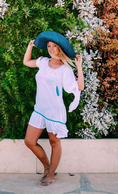 Deep Tassel Scoop Back- Dress - White