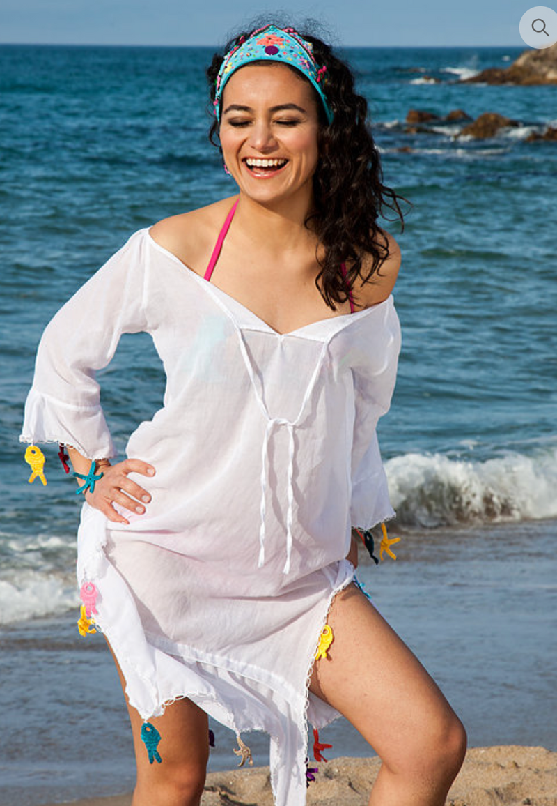 How Many Fishes - Cover Up Dress - White