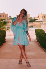 Tie Waist - Kaftan - Duck Egg