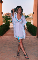 Tie Waist - Kaftan - White
